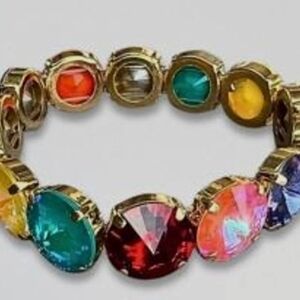 Vibrant Gold Multicolor Gemstone Bracelet